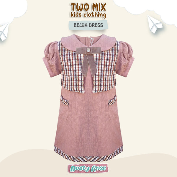 Two Mix - Belva Dress Anak Perempuan Lucu - Baju Anak Cewek Lebaran 1-12 Tahun 4391