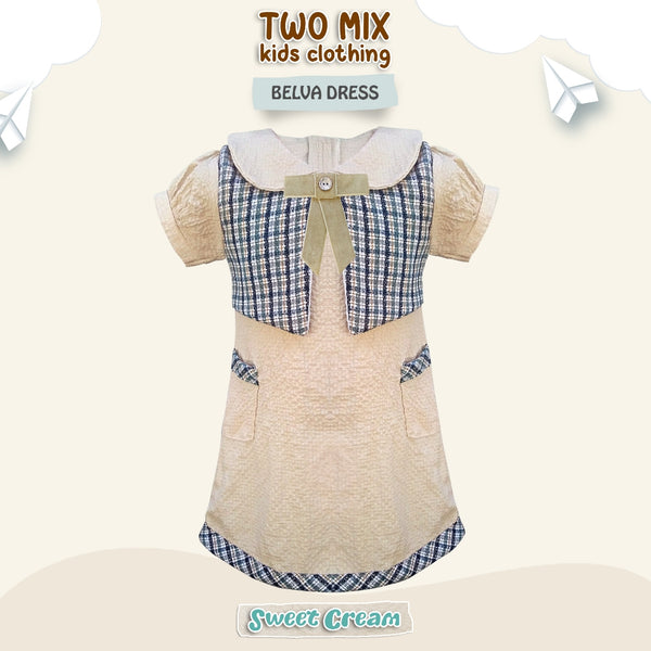 Two Mix - Belva Dress Anak Perempuan Lucu - Baju Anak Cewek Lebaran 1-12 Tahun 4391