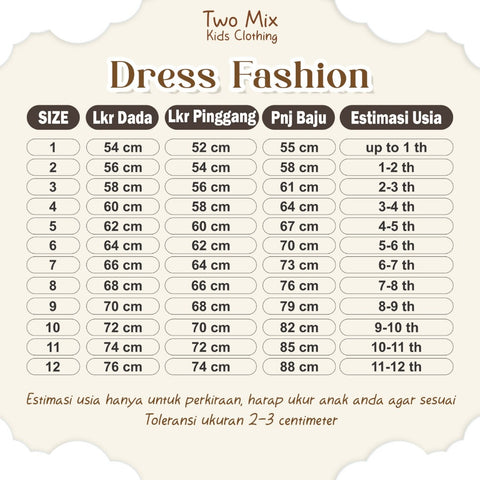 Two Mix - Dress Anak Pesta Perempuan - Baju Anak Lebaran 1-12 Tahun Y892