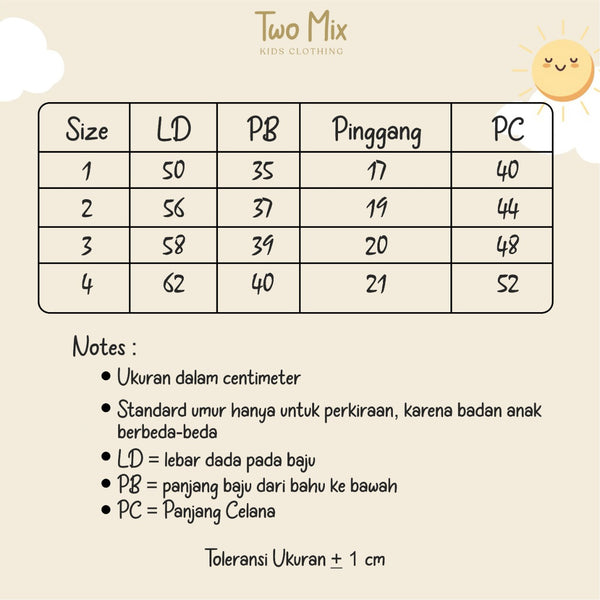TWO MIX - Setelan Anak Bolak Balik Viral Kaos Katun - Baju Anak Cowo Cewe Kebalik 1-4 Tahun 4309