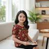 Two Mix- Sekar Blouse Anak Perempuan 4457B Elegan Mewah SIze 7 - 12 Merah Hijau