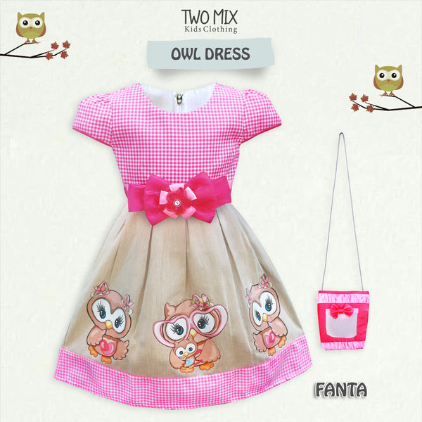 Two Mix - Baju Anak Perempuan Lucu  - Dress Anak Cewek Natal Christmas Free Tas Owl 1-12 Tahun 4079