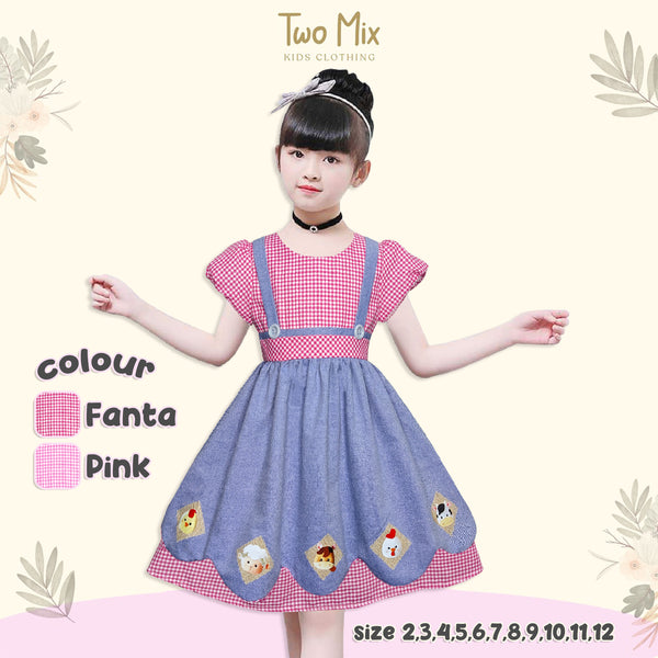 Two Mix - Baju Dress Anak Perempuan Lucu - Outfit OOTD Anak Cewek 1-12 Tahun 4187b