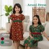 Two Mix - Aruni Dress Batik Anak Perempuan 4457A Bahan Katun Cantik Elegan Merah Hijau Size 7 - 12