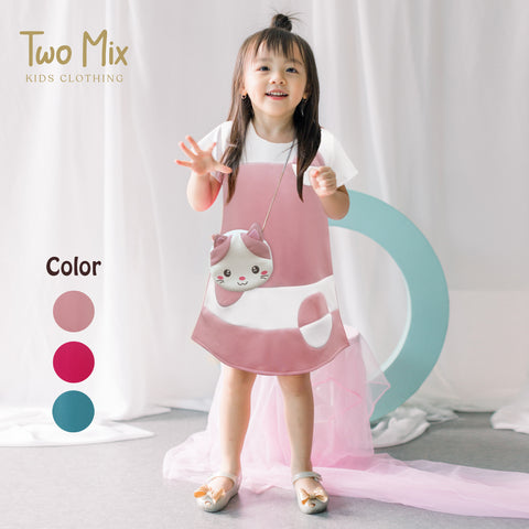 TWO MIX Dress Anak Perempuan Circle + Free Tas Anak Cantik 1-8 tahun 4230