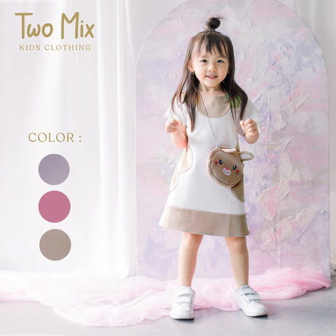 TWO MIX Baju Anak Perempuan Cute Rabbit + GRATIS TAS ANAK LUCU 1-8 Tahun 4231