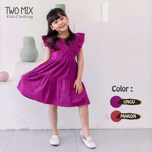 Two Mix Dress Anak Perempuan - Baju Anak Cewek - Girls Dress 1-8 Tahun 4335