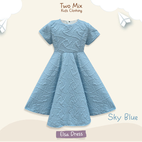 Two Mix - Elsa Dress Anak Perempuan Lebaran - Gaun Anak Cantik Fashion 1-2 Tahun 4395