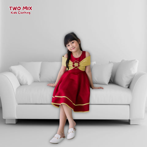 Two Mix - Gabriella Dress Imlek Anak Cewek - Gaun Anak Perempuan CNY Collection 1-12 Tahun 4425