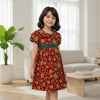 Two Mix - Aruni Dress Batik Anak Perempuan 4457A Bahan Katun Cantik Elegan Merah Hijau Size 7 - 12