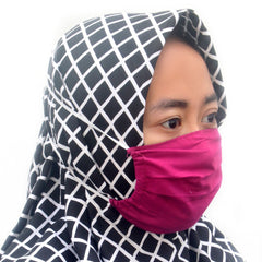 Two Mix Masker Hijab Dewasa Bahan Kain / Masker Hijab Kain / Masker Debu Full Karet