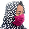 Two Mix Masker Hijab Dewasa Bahan Kain / Masker Hijab Kain / Masker Debu Full Karet
