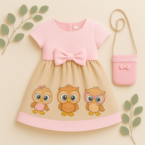 Two Mix - Baju Anak Perempuan Lucu  - Dress Anak Cewek Natal Christmas Free Tas Owl 1-12 Tahun 4079