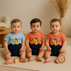 Two Mix Jumper Bayi Unisex Kaos Katun Print Jerapah - Hansop Bayi Lucu 0-2 Tahun 4304