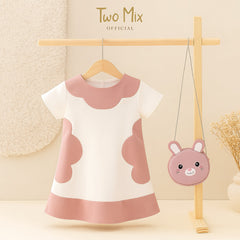 TWO MIX Baju Anak Perempuan Cute Rabbit + GRATIS TAS ANAK LUCU 1-8 Tahun 4231