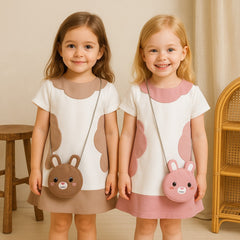 TWO MIX Baju Anak Perempuan Cute Rabbit + GRATIS TAS ANAK LUCU 1-8 Tahun 4231