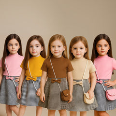 Two Mix - Emilia Setelan Baju Rok Anak Perempuan Gemas + Tas Lucu 1-6 Tahun 4412