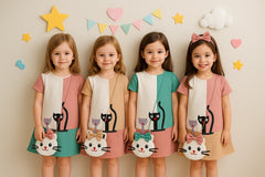 Two Mix Dress Anak 4082