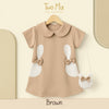 Two Mix Dress Anak Perempuan - Baju Anak Fashion Motif Kelinci 4301