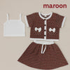 Two Mix - Baju One Set Anak Perempuan - Setelan Anak Cewek Lucu Salur Kaos 1 2 3 4 5 6 7 8 Tahun 4366B