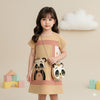 Two Mix - Dress Anak Perempuan Lucu Print Bear Bonus Tas Bear 1-8 Tahun 4296