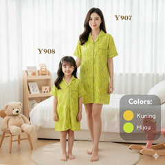 Dress Piyama Wanita Bahan Katun Lembut Y907