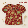 Two Mix- Sekar Blouse Anak Perempuan 4457B Elegan Mewah SIze 7 - 12 Merah Hijau
