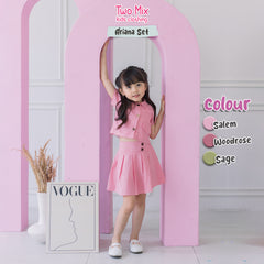 Two Mix - Setelan Baju Rok Anak 1 2 3 4 5 6 Tahun Anak Perempuan Lucu + Tanktop - Ariana Set 4370