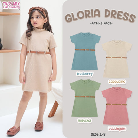 Two Mix - Baju Gloria Dress Anak Perempuan Kasual 1-8 Tahun 4409