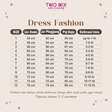 Two Mix - Dress Anak Perempuan - Gaun Anak Cewek Rompi 1-12 Tahun Y894