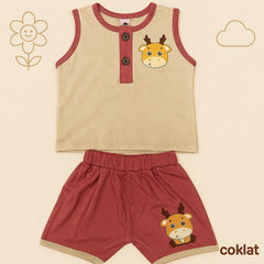 Two Mix - Setelan Celana Baju Bayi Anak Laki Cowok Lucu Katun Usia 0-2 Tahun 4364A