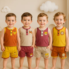 Two Mix - Setelan Celana Baju Bayi Anak Laki Cowok Lucu Katun Usia 0-2 Tahun 4364A