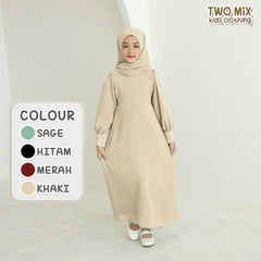 Two Mix - Baju Muslim Anak Perempuan - Gamis Anak Cewek + Kerudung 1-14 Tahun 231903