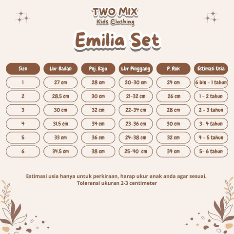 Two Mix - Emilia Setelan Baju Rok Anak Perempuan Gemas + Tas Lucu 1-6 Tahun 4412