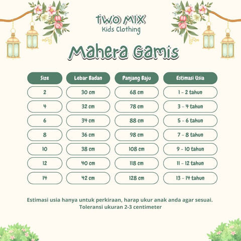 Two Mix - Mahera Gamis Raya Collection Lebaran 2025 Baju Muslim Anak Cewek 2-14 Tahun 4435