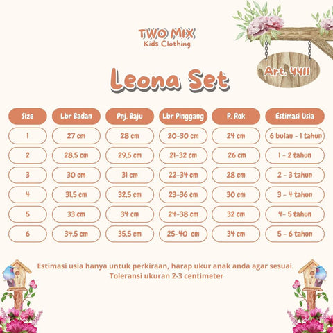 Two Mix - Leona Set Setelan Anak Cewek - Stelan Perempuan Lucu Casual 1-6 Tahun 4411