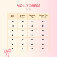 Two Mix - Molly Dress - Dress Anak Perempuan Katun Lucu Usia 1-8 Tahun 4449
