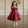 Two Mix - Dress Pesta Anak Perempuan - Gaun Anak Cewek Motif Pita Bahan Satin Usia 1-14 Tahun 4461
