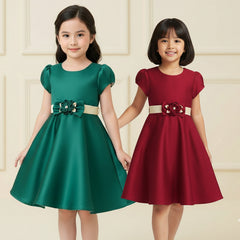 Two Mix Baju Anak Imlek Perempuan Bahan Satin - Dres Anak Perempuan Fashion Usia 1-12 Tahun 4242