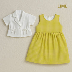 Two Mix - Karena Dress 4453 – Dress Anak Cewek Motif Kotak Elegan Model Rompi Usia 1-8 Tahun