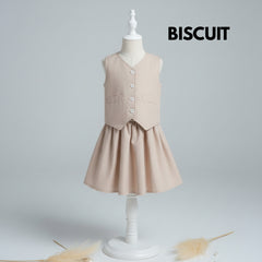 Two Mix - Yumi Setelan Anak Perempuan - Set Baju Vest Rok Anak Cewek Korea Style 1-8 Tahun 4459