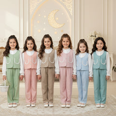 Two Mix - Setelan Baju Vest Lebaran 2026 Anak Perempuan - Set Raya Collection Cewek 3 -12 Tahun 4466