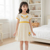 Two Mix - Hana Dress Anak Perempuan Bahan Kaos Knit Pita Bunga Size 1-8 Tahun 4444