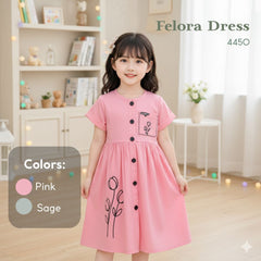 Two Mix - Felora Dress - Dress Anak Perempuan Katun Lucu Usia 1-8 Tahun 4450