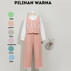 Two Mix - Setelan Baju Vest Lebaran 2026 Anak Perempuan - Set Raya Collection Cewek 3 -12 Tahun 4466