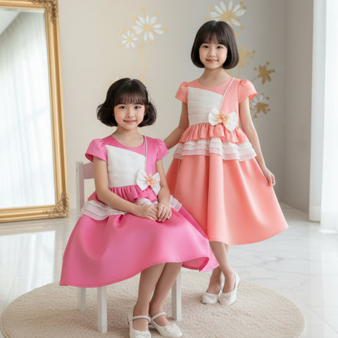Two Mix - Baju Dress Pesta Anak Cewek - Fashion Pakaian Anak Perempuan Satin Premium 1-12 Tahun Y910
