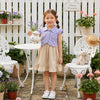 Two Mix - Zoya Dress Anak Perempuan Kaos Mix Jeans Oxford Warna Pink Mocca Usia 2–8 Tahun 4470