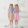 Two Mix - Zoya Dress Anak Perempuan Kaos Mix Jeans Oxford Warna Pink Mocca Usia 2–8 Tahun 4470