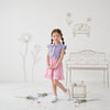 Two Mix - Zoya Dress Anak Perempuan Kaos Mix Jeans Oxford Warna Pink Mocca Usia 2–8 Tahun 4470