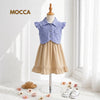 Two Mix - Zoya Dress Anak Perempuan Kaos Mix Jeans Oxford Warna Pink Mocca Usia 2–8 Tahun 4470